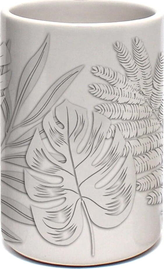 Bílý keramický kelímek na zubní kartáčky Amber – douceur d'intérieur