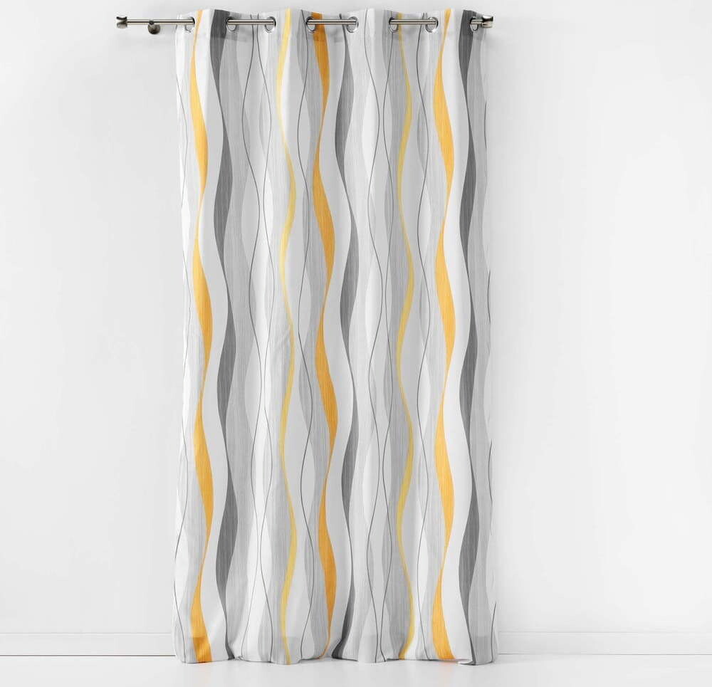 Žlutý/bílý závěs 140x260 cm Ondulys – douceur d'intérieur