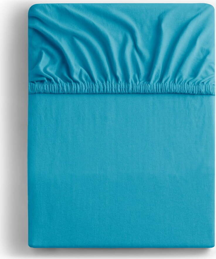 Modré napínací prostěradlo jersey 90x200 cm Amber – Restilo