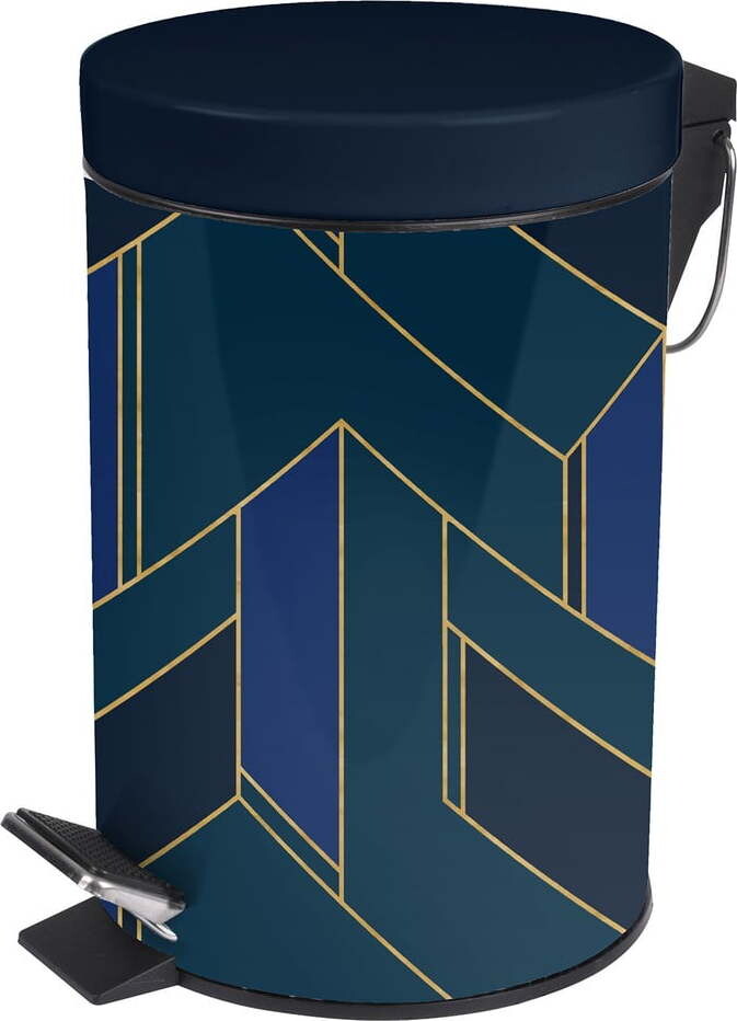 Tmavě modrý nášlapný kovový odpadkový koš 3 l Achille – douceur d'intérieur