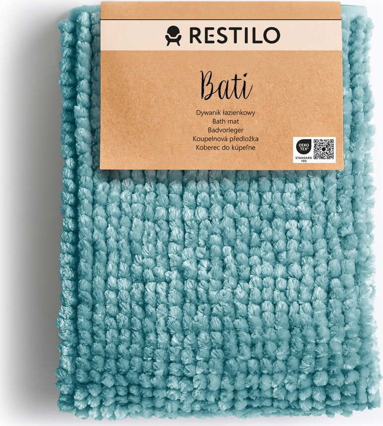 Tyrkysová koupelnová předložka 50x70 cm Bati – Restilo