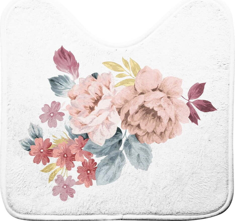 Bílá/růžová WC koupelnová předložka 45x45 cm Jayana – douceur d'intérieur
