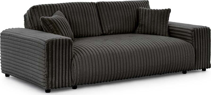 Tmavě šedá manšestrová pohovka 213 cm Justin – Ropez