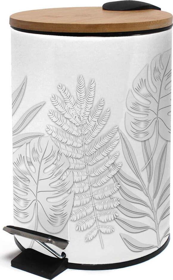 Bílý nášlapný kovový odpadkový koš 3 l Amber – douceur d'intérieur