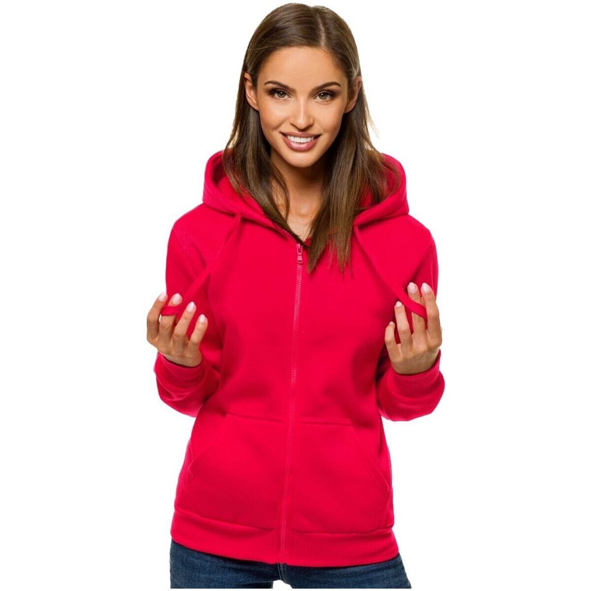 Ozonee  Dámská mikina s kapucí Mikuyi červená  Červená