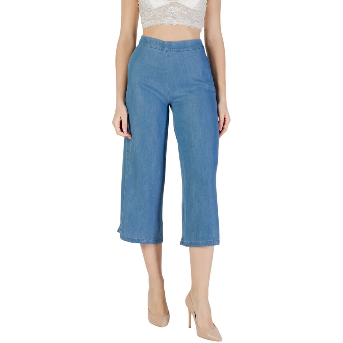 Only  ONLCHARIS LIFE LONG CULOTTE PANT CC WVN 15337936  Modrá