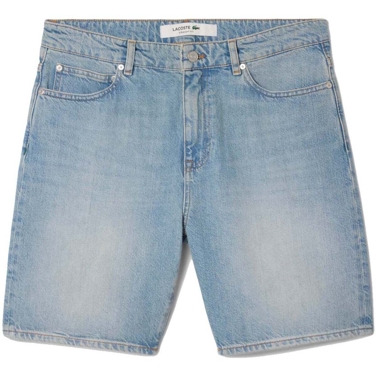 Lacoste  Straight Fit Denim Bermuda Shorts Blue  Černá