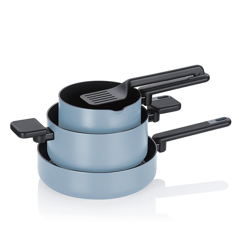 Sada hrnců Mira s keramickým povrchem 5 ks, kouřově modrá
 KL-15200