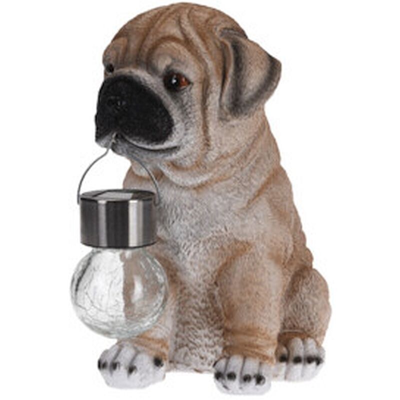 HOMESTYLING Zahradní dekorace pes se solární lampou Buldog 24 cm KO-795201190buld