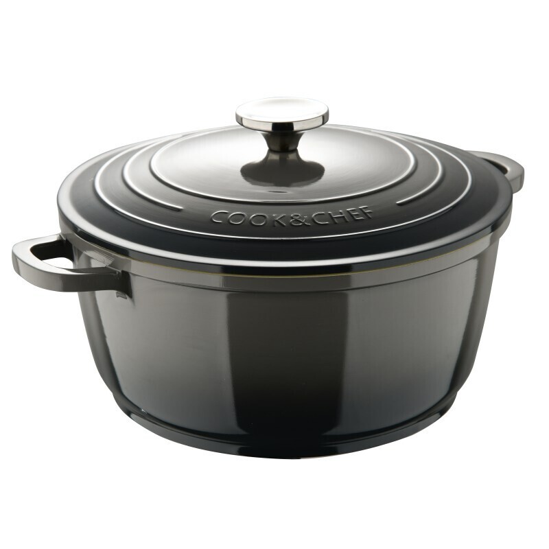 BERGNER Kastrol litinový s poklicí EXCALIBUR 20 cm šedá BG-36100-GY