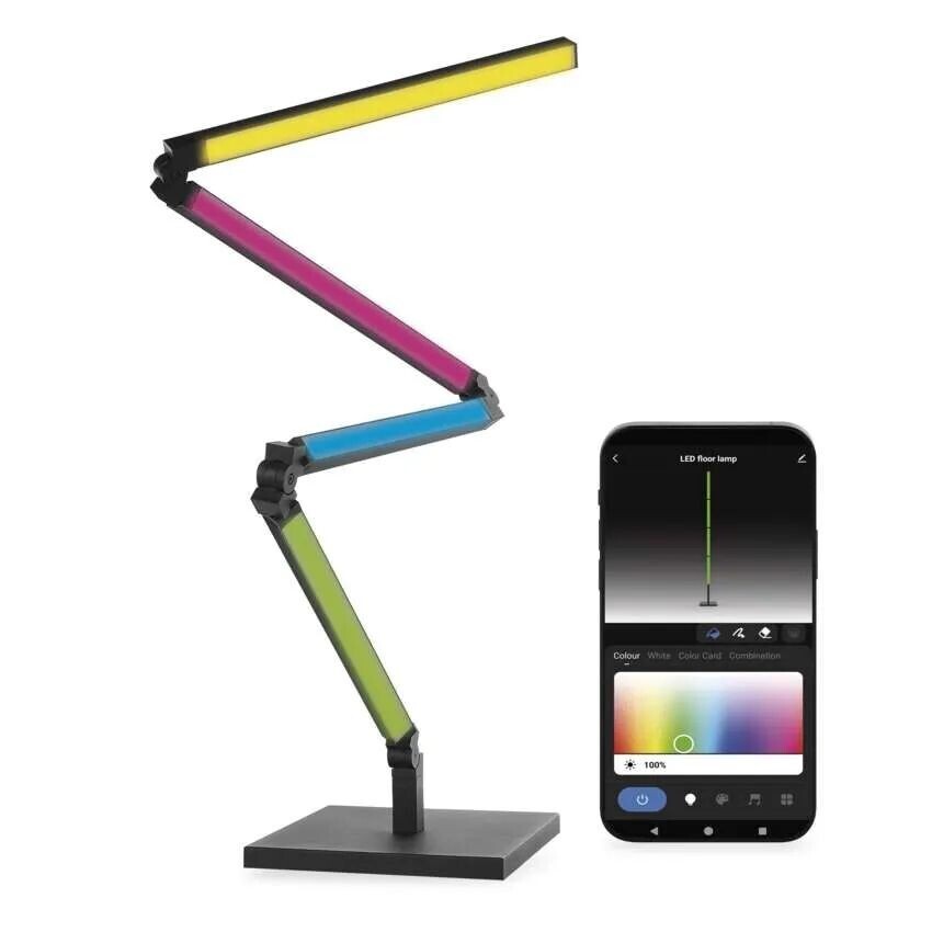 EMOS GoSmart RGB Černá LED stolní lampička 175cm 20W s WiFi ZCW34BR
