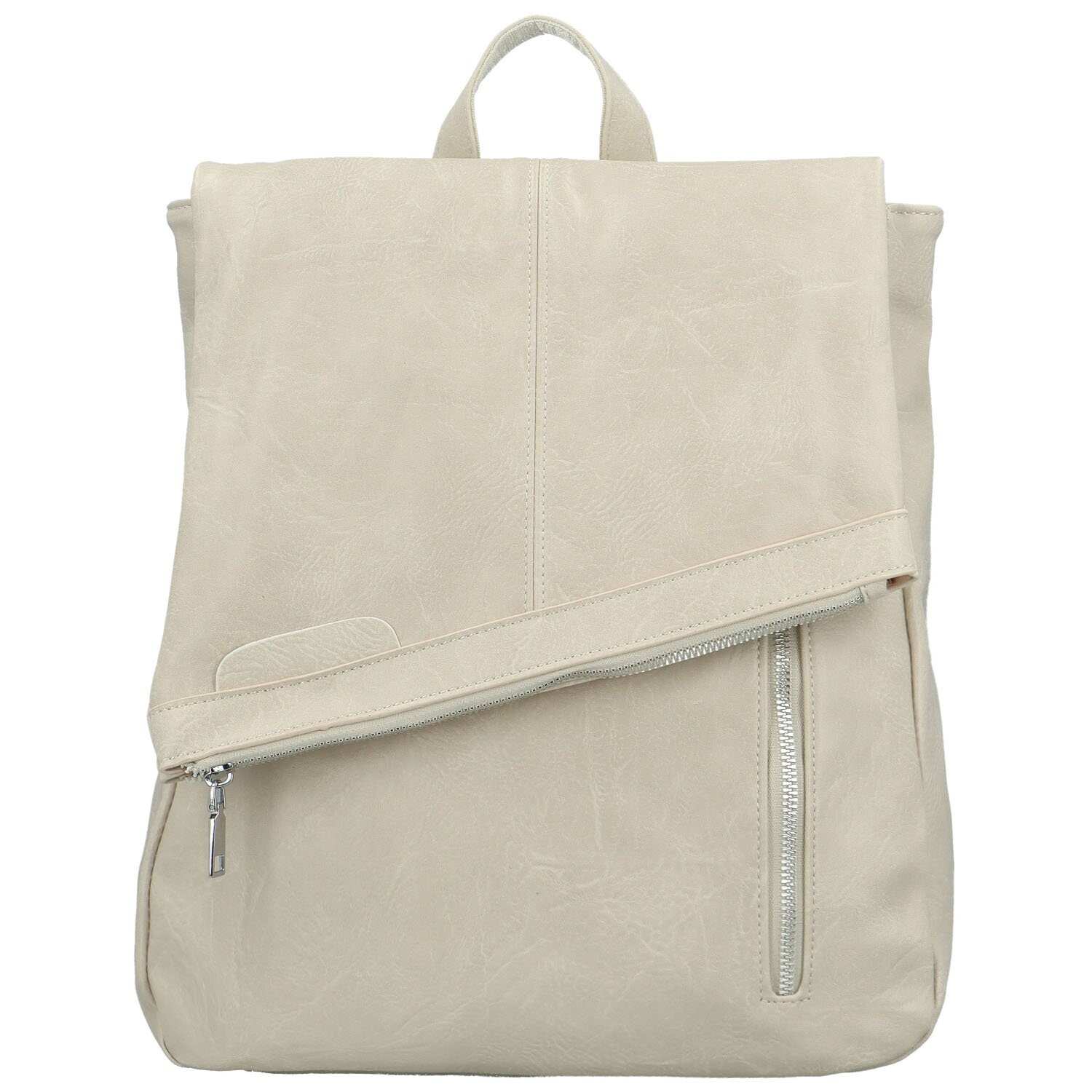 Trendy dámský koženkový kabelko-batůžek Alphonse, krémový