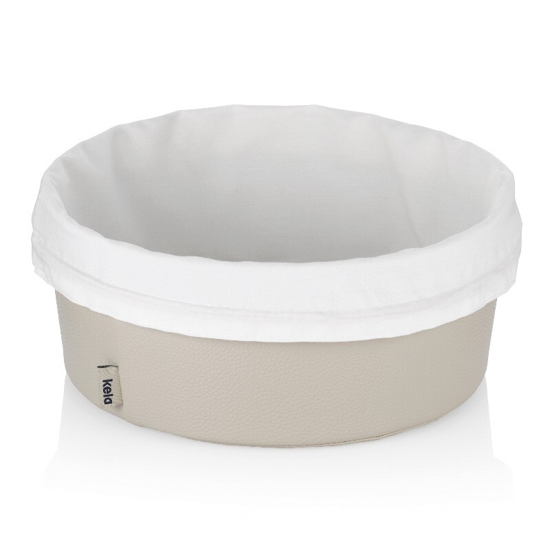 KELA Košík na chleba Grana PU kůže stříbrná šedá 11,0cm 28,0cm KL-12546