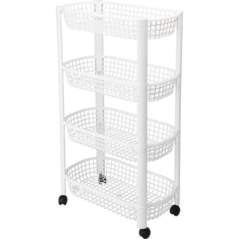 EXCELLENT Kuchyňský vozík 4patrový 79 cm bílá KO-019000030