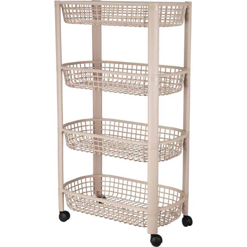 EXCELLENT Kuchyňský vozík 4patrový 79 cm béžová KO-019000010