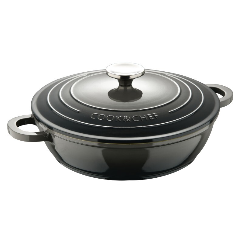 BERGNER Kastrol litinový s poklicí EXCALIBUR 24 cm šedá BG-36103-GY