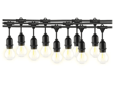 Solární řetěz HQ LTC LXLL106 girlanda 7,6 m, E17, 10x G40, 2700K, 3000mAh