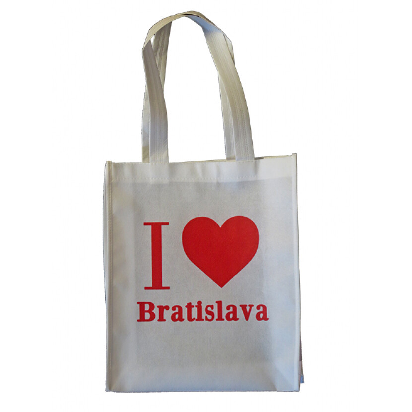 Taška z netkané textilie Bratislava - bílá-červená
