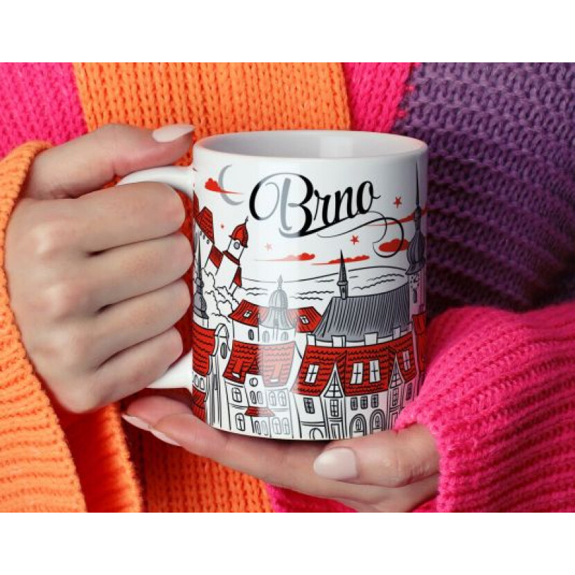 Hrnek malované Brno - bílý