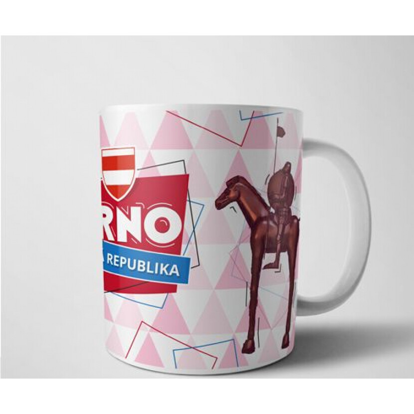 Hrnek Brno s Joštem - bílý-růžový