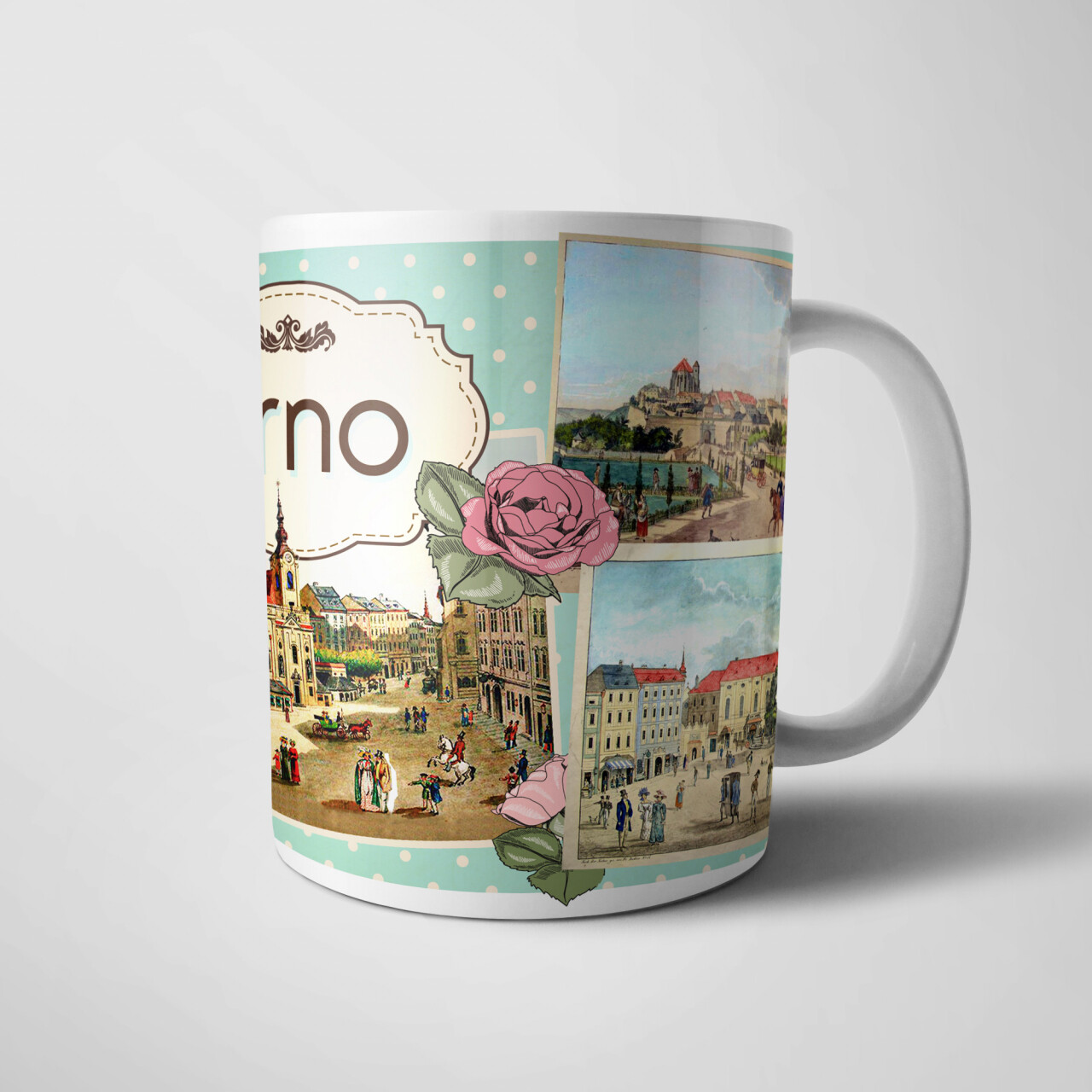 Hrnek retro Brno - barevný