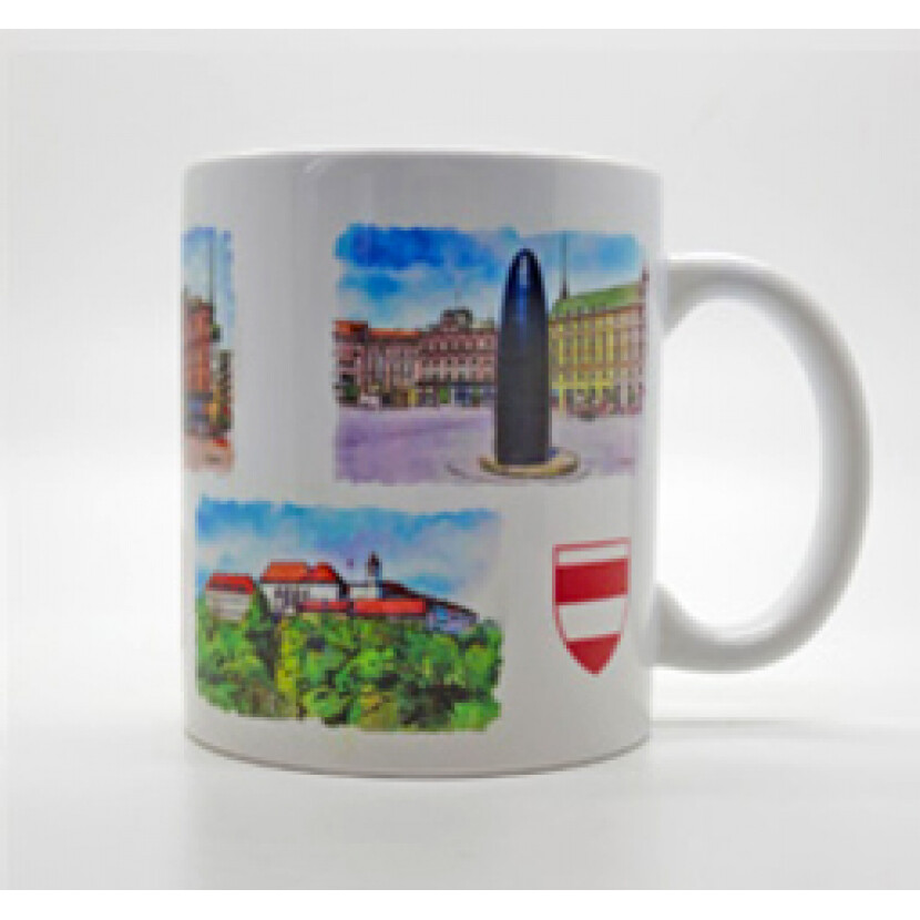 Hrnek Brno na fotkách - barevný-bílý