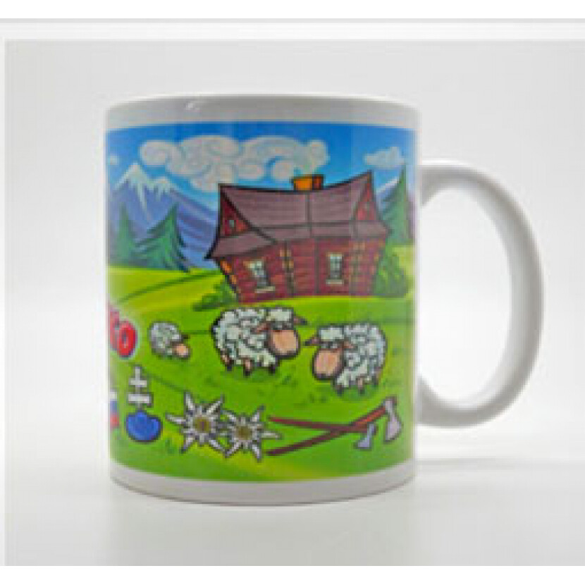 Hrnek malované Slovensko - barevný-bílý