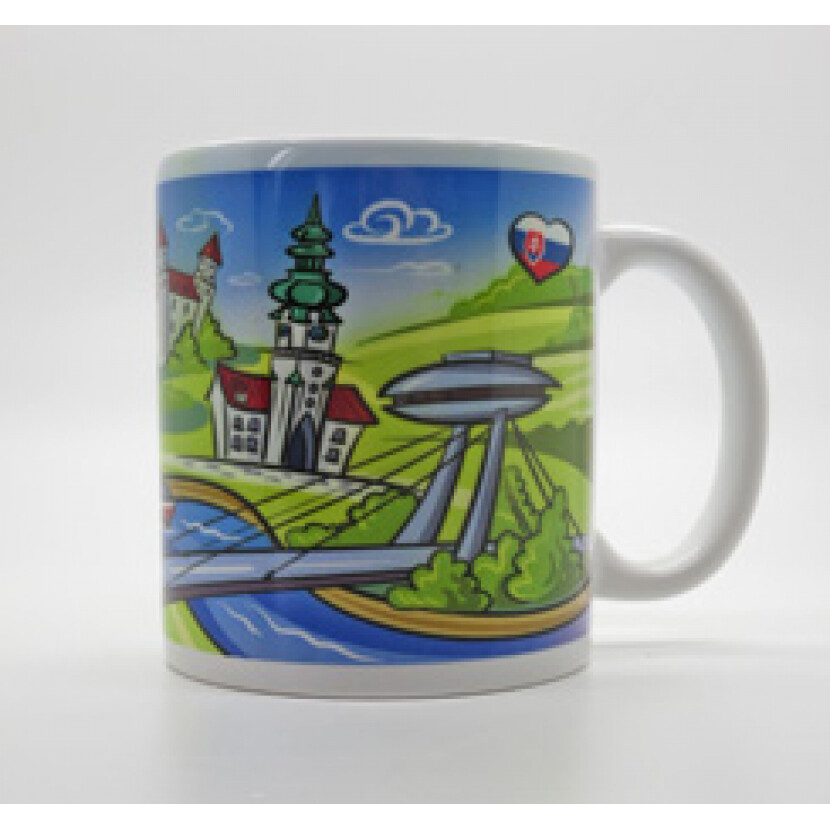 Hrnek ilustrovaná Bratislava - barevný