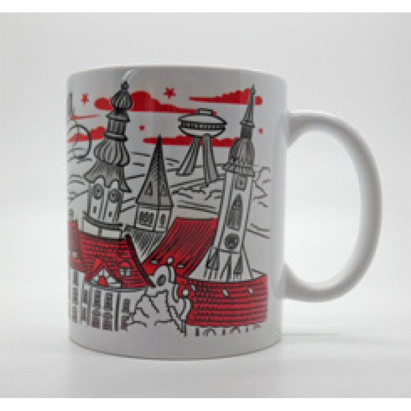 Hrnek malovaná Bratislava - bílý