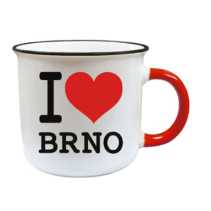 Hrnek Love Brno - bílý-černý