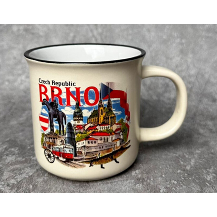 Hrnek Brno s fotkou - bílý-barevný