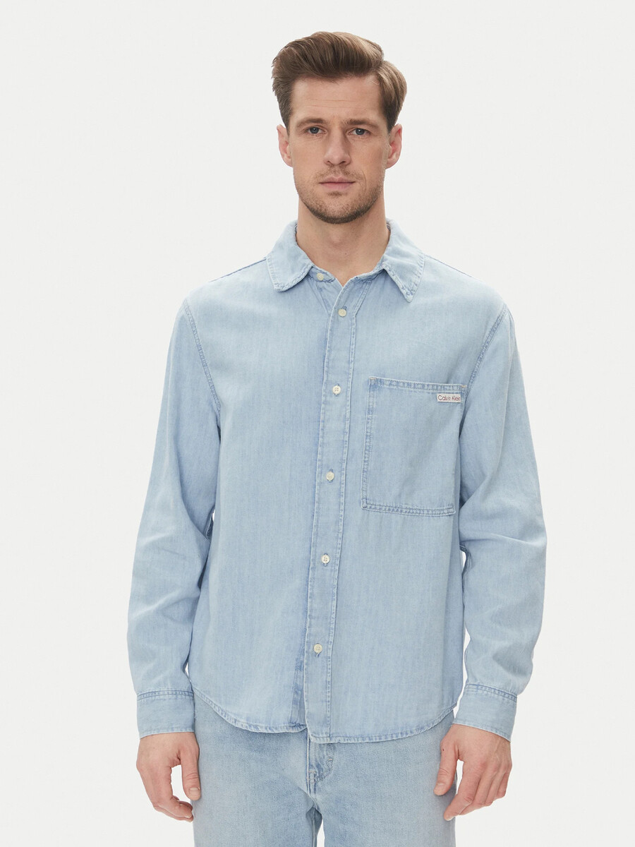 Calvin Klein pánská světle modrá košile  - L (1AA)