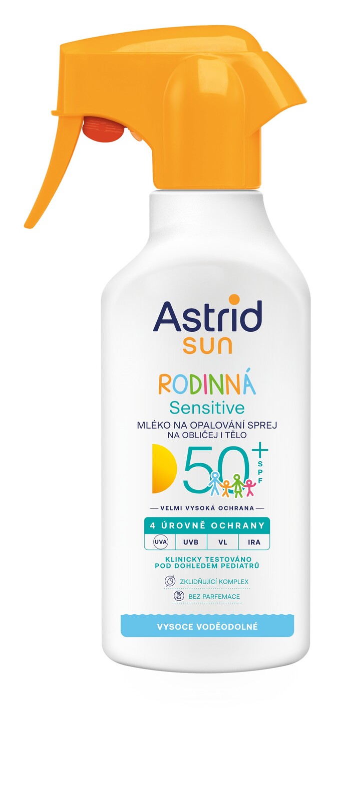 Astrid Rodinné mléko na opalování ve spreji Sensitive SPF 50+ 270 ml