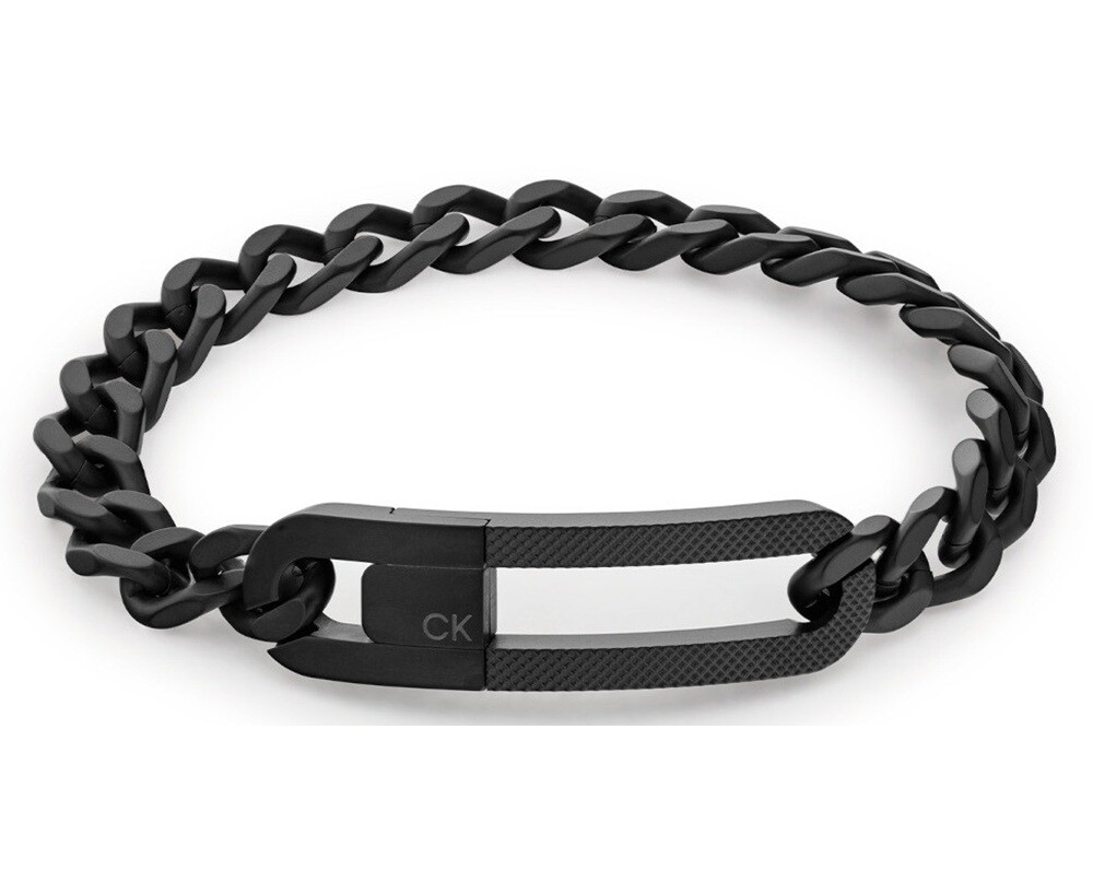 Calvin Klein Černý pánský náramek z oceli Link 35000133