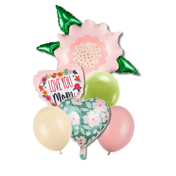 Balónkový buket - Love you mom, 6 ks