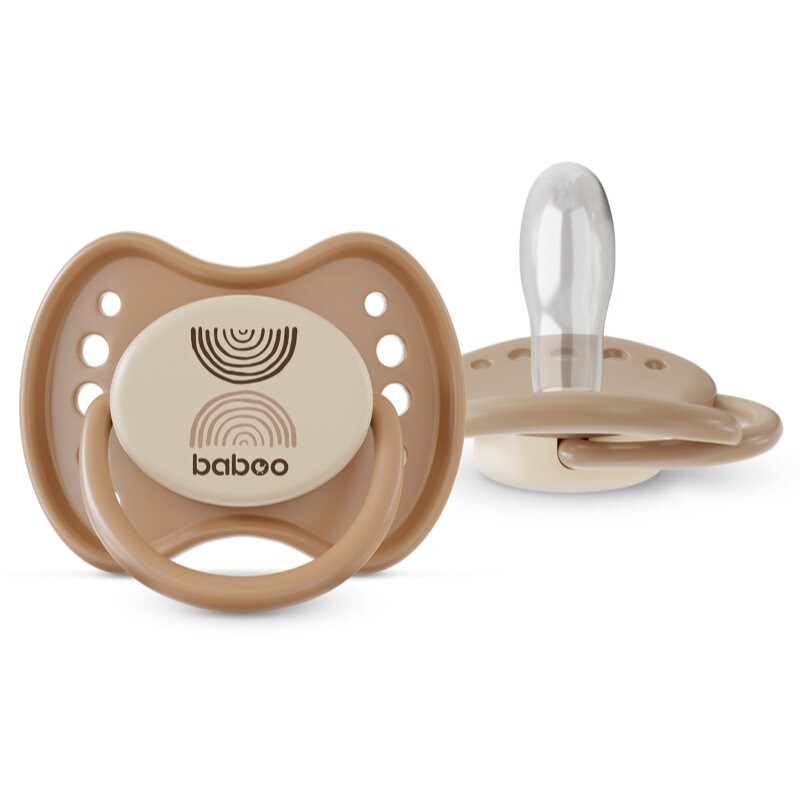 Baboo Soothers Silicone Symmetrical with Case dudlík Au Naturale 0-6 m 2 ks