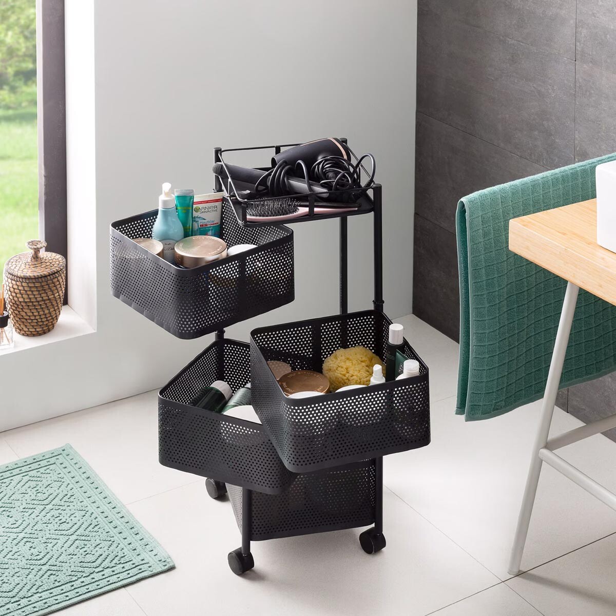 Die moderne Hausfrau Vozík pro domácnost Noir