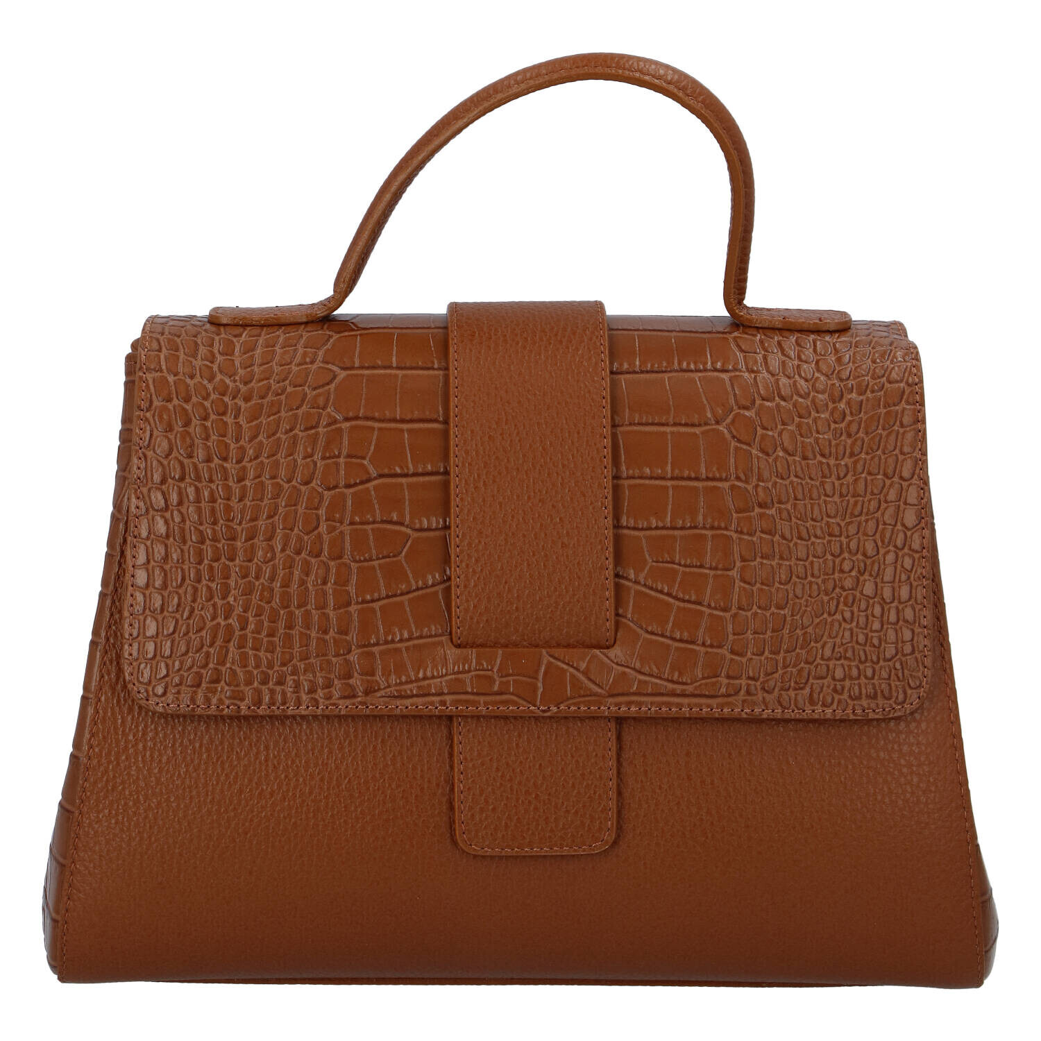 Stylová kabelka do ruky Yesenia, croco-hnědá