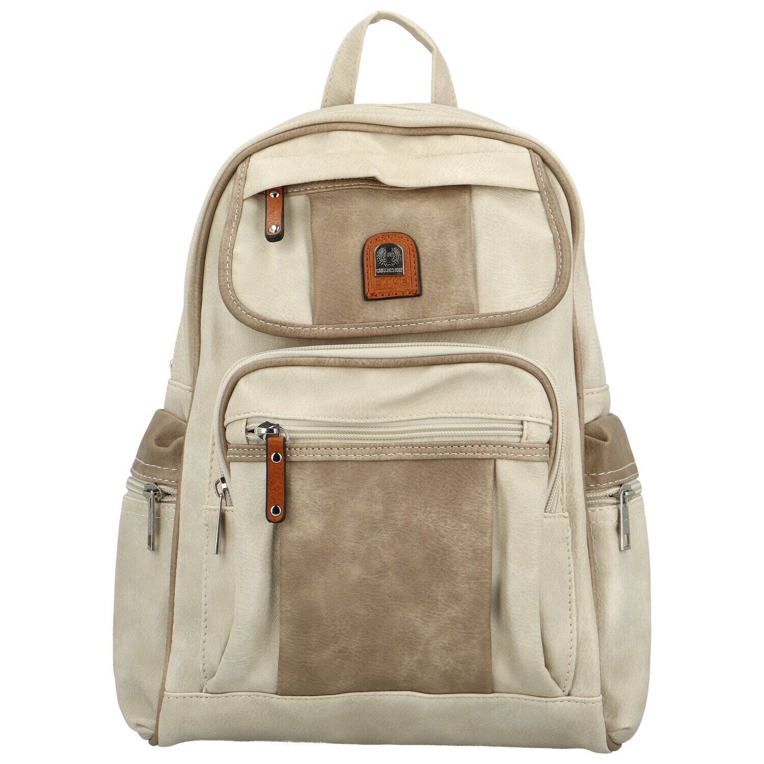 Trendy dámský koženkový batoh Domenico, krémový