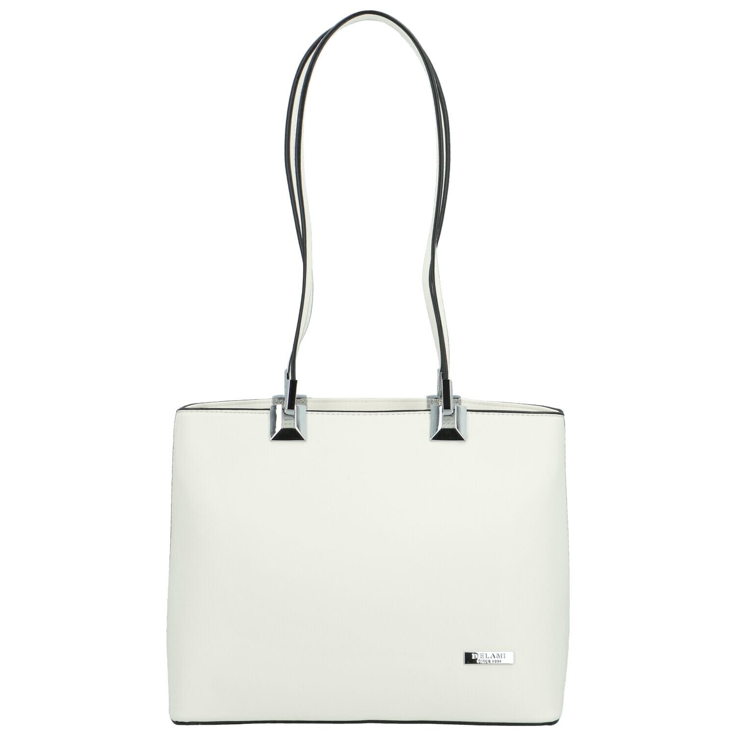 Luxusní dámská kabelka na rameno Delami Velvet Touch, bílá