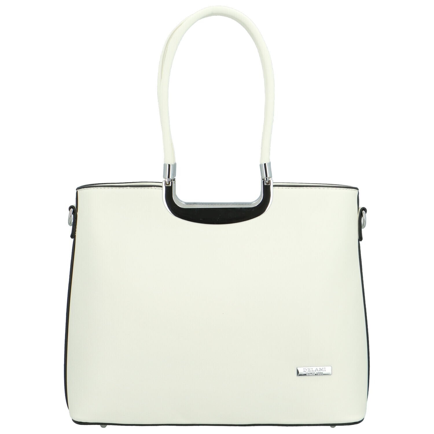 Luxusní dámská kabelka do ruky Delami Bella Rosa, bílá