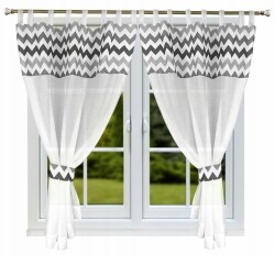 Závěs Cik Cak šedo šedý