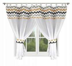 Závěs Cik Cak šedo béžový