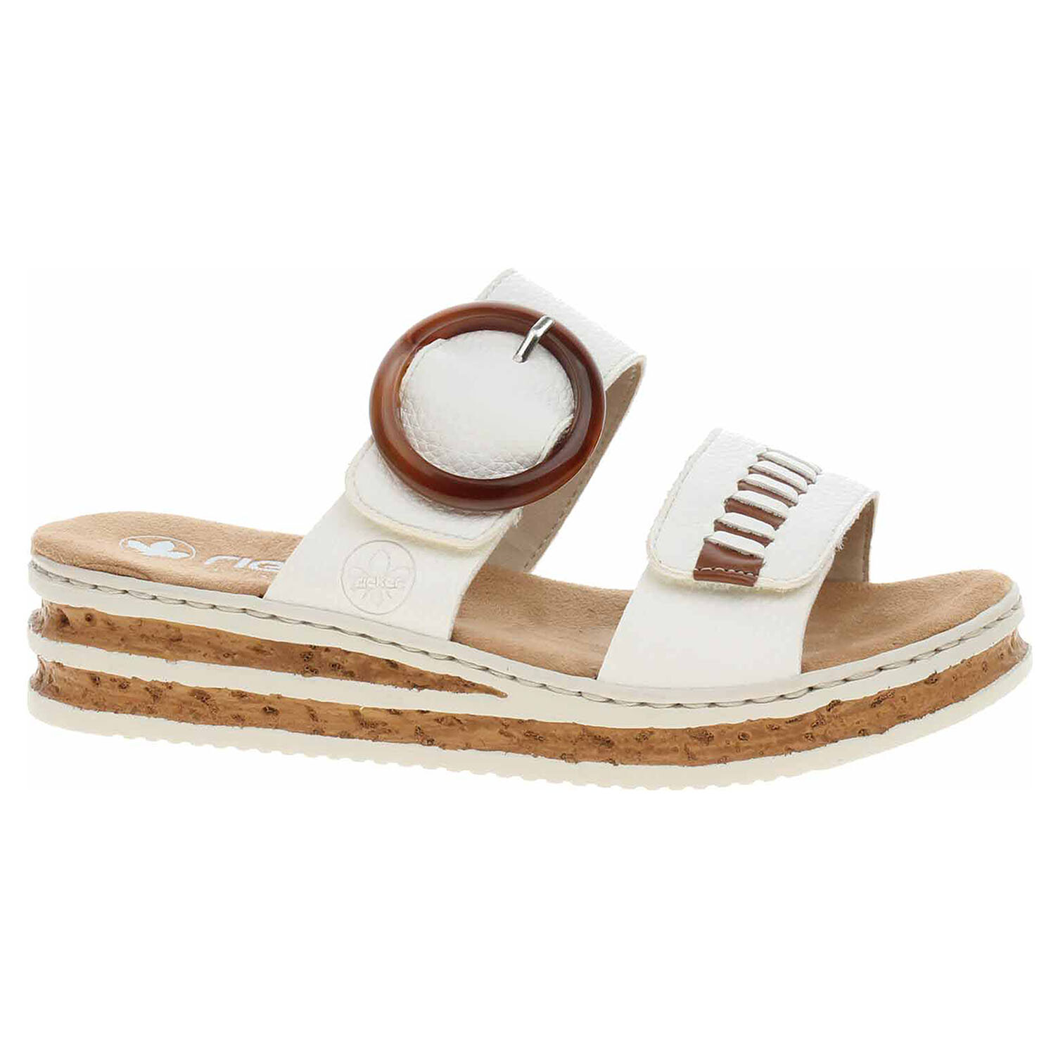 Ecco Dámské pantofle Rieker 62993-80 weiss 23601285