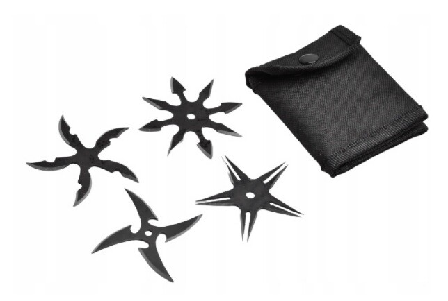 Vrhací hvězdice Ninja Shuriken sada 4 kusy