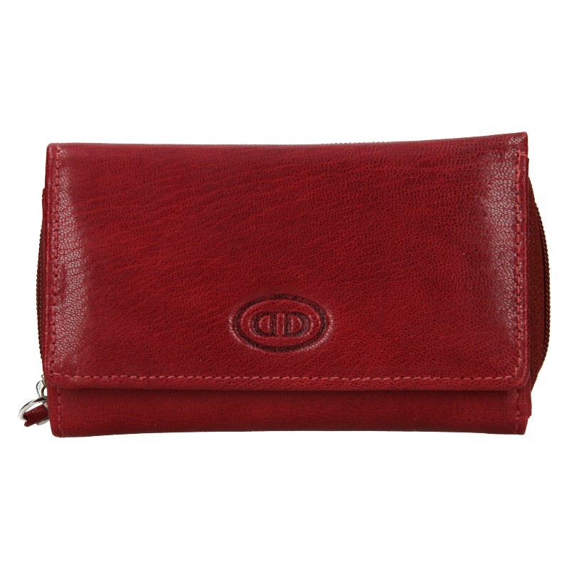 Dámská kožená peněženka DD Anekta Debra - tmavě červená