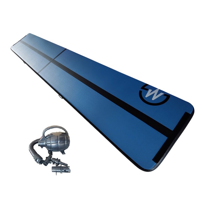 Airtrack MASTER nafukovací žíněnka 600 x 100 x 10 cm - modrá - černá - 2. jakost