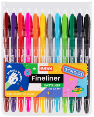 EASYEASYLINER Sada barevných linerů, 0,4 mm, 12 barev