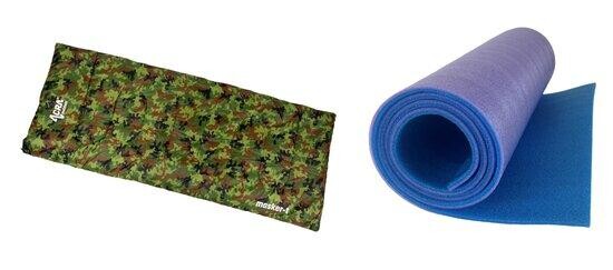 Festival set EASY.COM: spací pytel dekový + karimatka dvouvrstvá odlehčená