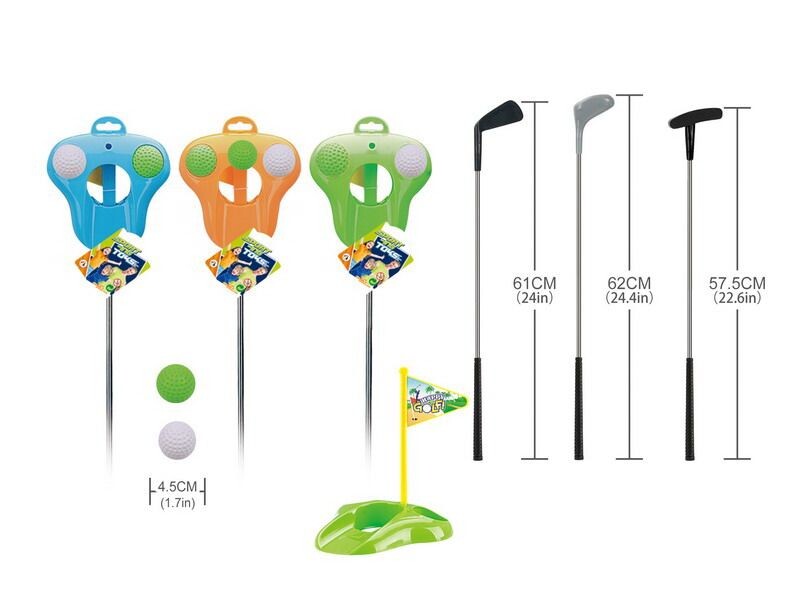 Golfová sada hůl s míčky a jamkou 62 cm